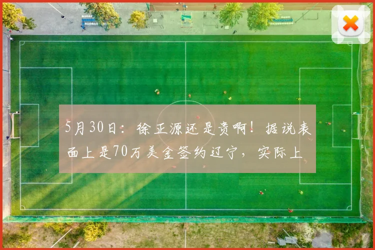 5月30日:徐正源还是贵啊!据说表面上是70万美金签约辽宁,实际上还有附加条款_中超_铁人队_价格